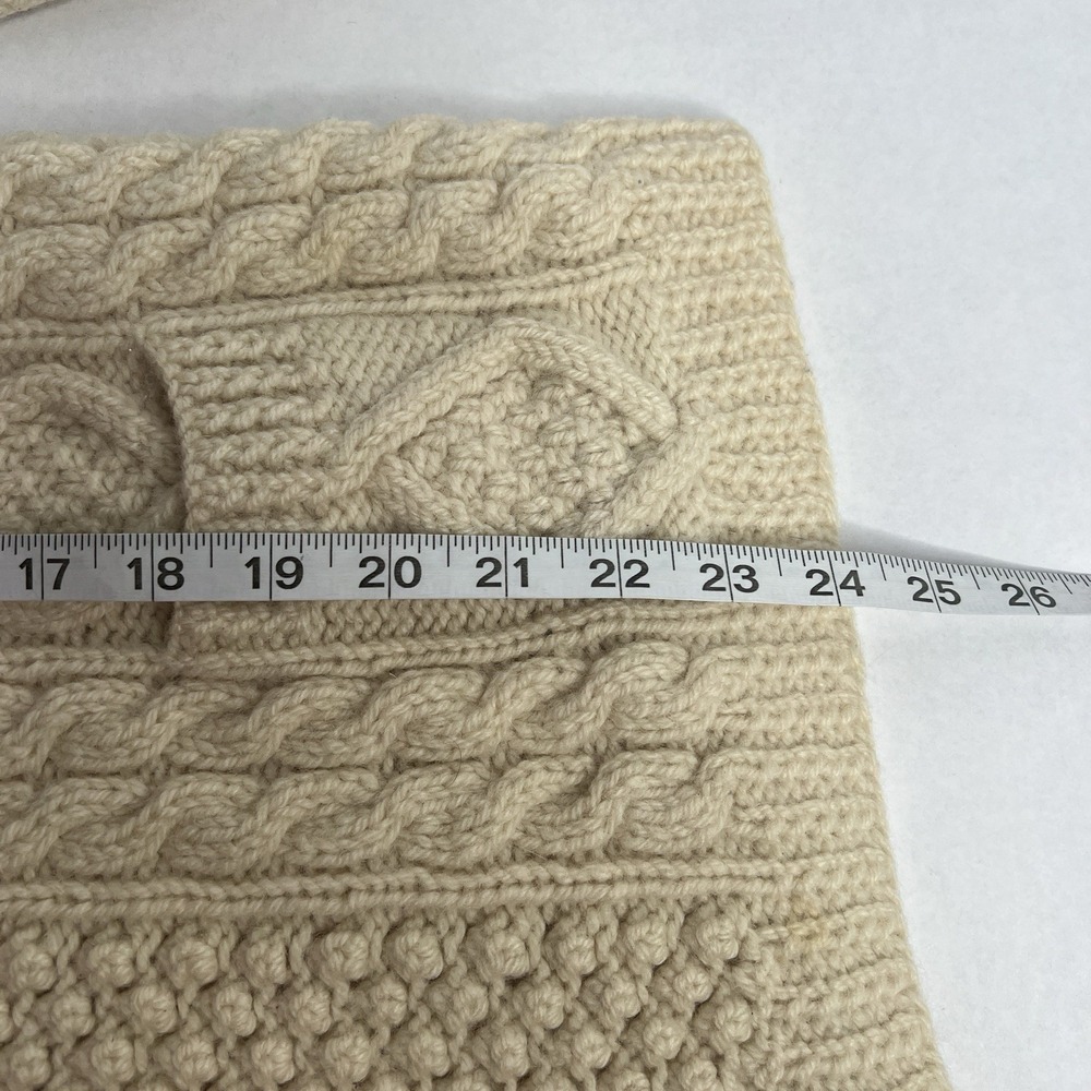 Vintage Trimingham's Bermuda Kennedy Adara Ireland CREAM‎ Wool Cable Cardigan M - Picture 4 of 8
